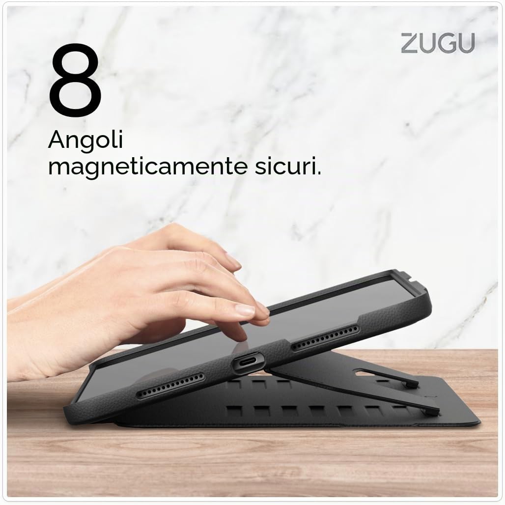 ZUGU CASE Cover per iPad Pro 11 pollici M4/M5 2024/2025 [Pino] | Custodia Protettiva Sottile - Supporto Magnetico Regolabile 8 Angoli - Porta Pencil con Ricarica Wireless - Auto Sleep/Wake