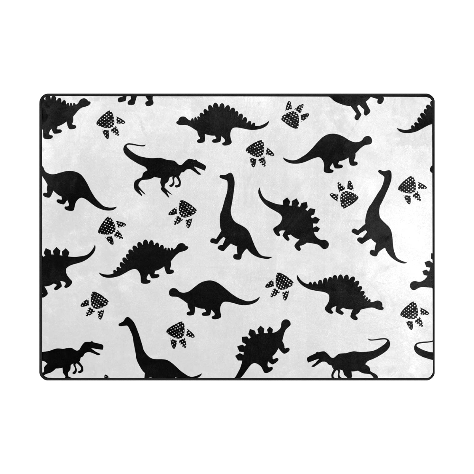 Tappeto dinosauro per camera da letto dei ragazzi, decorazione della camera da letto dei dinosauri, grande area 15 x 7 dinosauro con scintillante