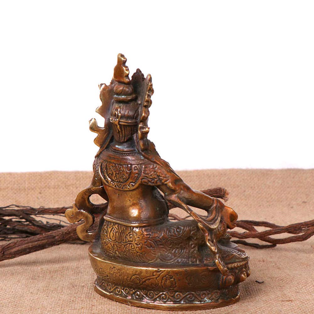 Estatua de Buda de latón Escultura Metal Sala de Estudio Decoración Artesanía Regalo-A_12 * 7 * 14 CM