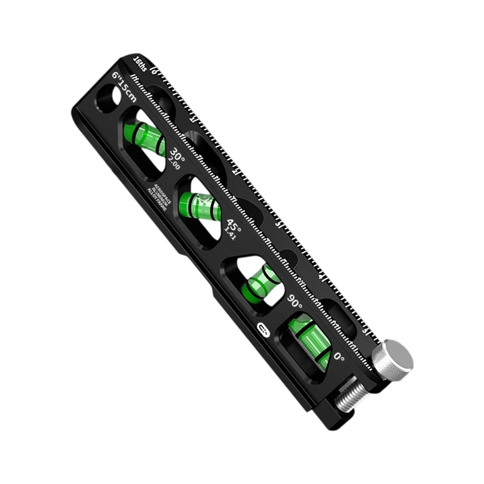 Thatiarry Black Practical Conduits Levels 4 Vials V Grooved Design Lightweight Aluminum Alloy Double Measurement Marking Aluminum Alloy Levels