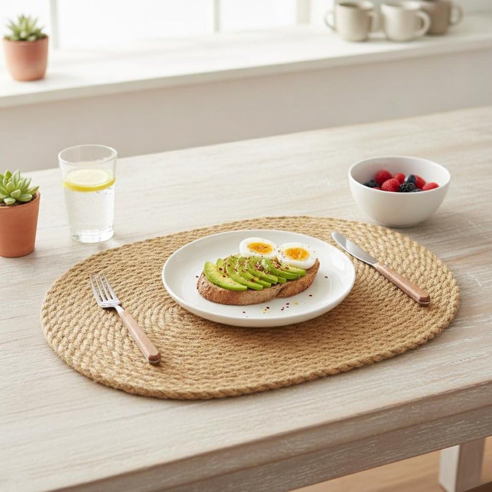Set De Table en Résistant À Chaleur, Lot De 4 Dessous De Plat Tissés pour Décoration De Table À Manger De Cuisine.