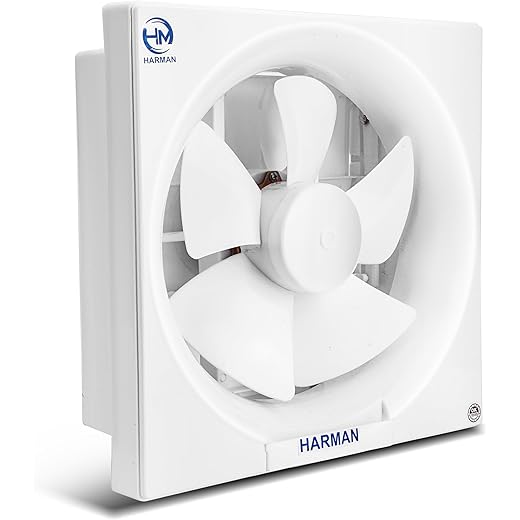 HM Venti Deluxe 250 mm 10 Inch Exhaust Fan For Kitchen, Bathroom with Strong Air Suction, Rust Proof Body and Dust Protection Shutters (1-Year Warranty, White) | (Pack of 1)