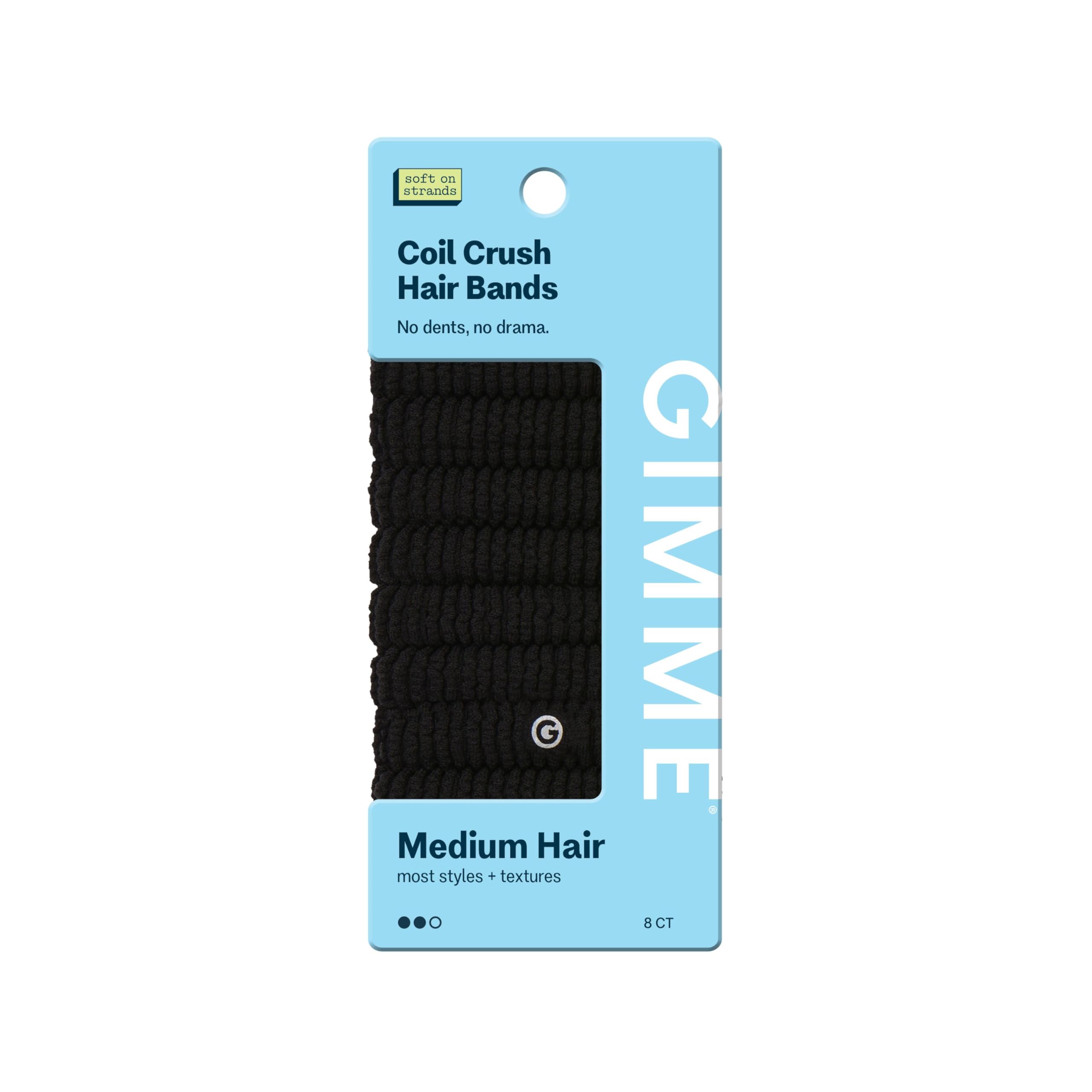 Gimme Beauty Medium Hair Spiral Phone Cord Ties, Black, 8 Pack