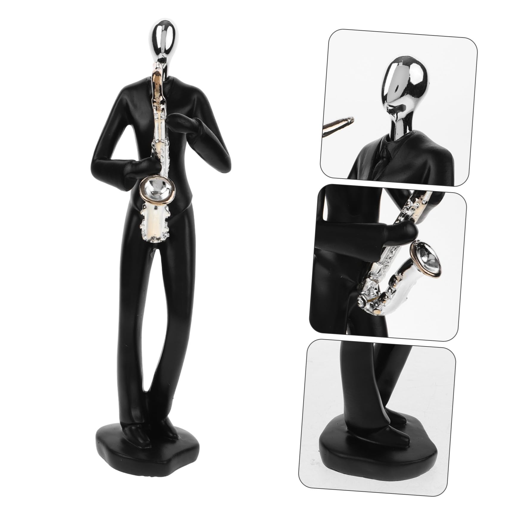VICASKY Statua Musicista in Resina Astuccio Decorativo per Studio o Caffè Statuina Astratta di Musicista per Arredamento Contemporaneo