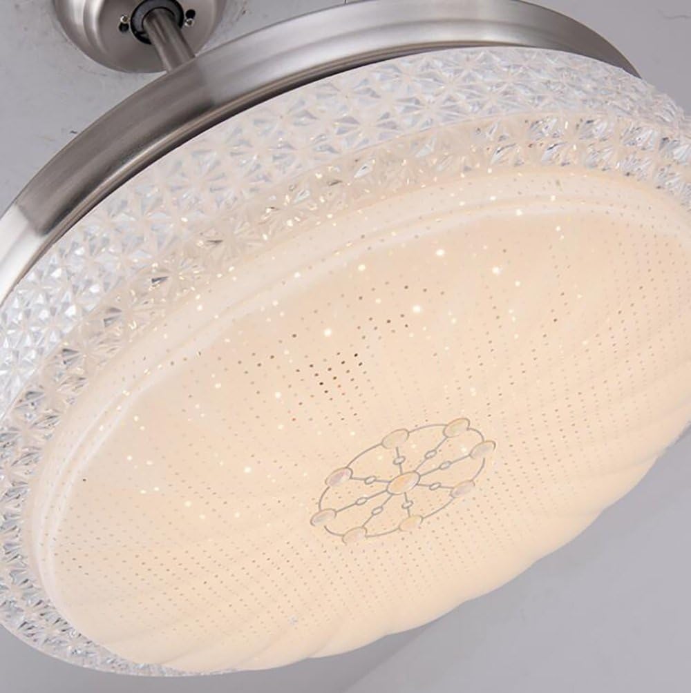 YUEGOO Ceiling Fans with Lamps,Silent Stealth Fan Light Acrylic Led Ceiling Fan Light with Remote Control for Living Room Bedroom