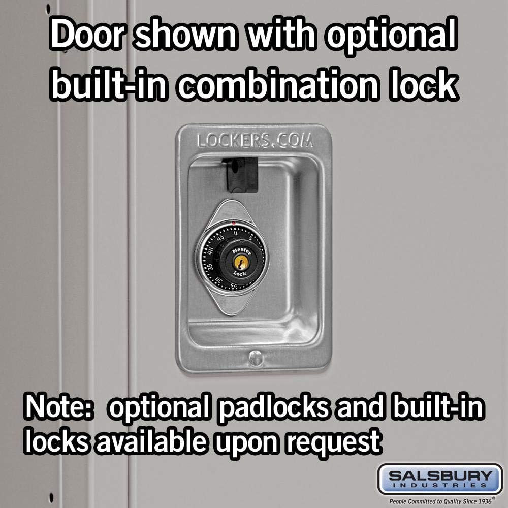 Salsbury Industries 61152GY-U Single Tier 12-Inch Wide 5-Feet High 12-Inch Deep Unassembled Standard Metal Locker, Gray