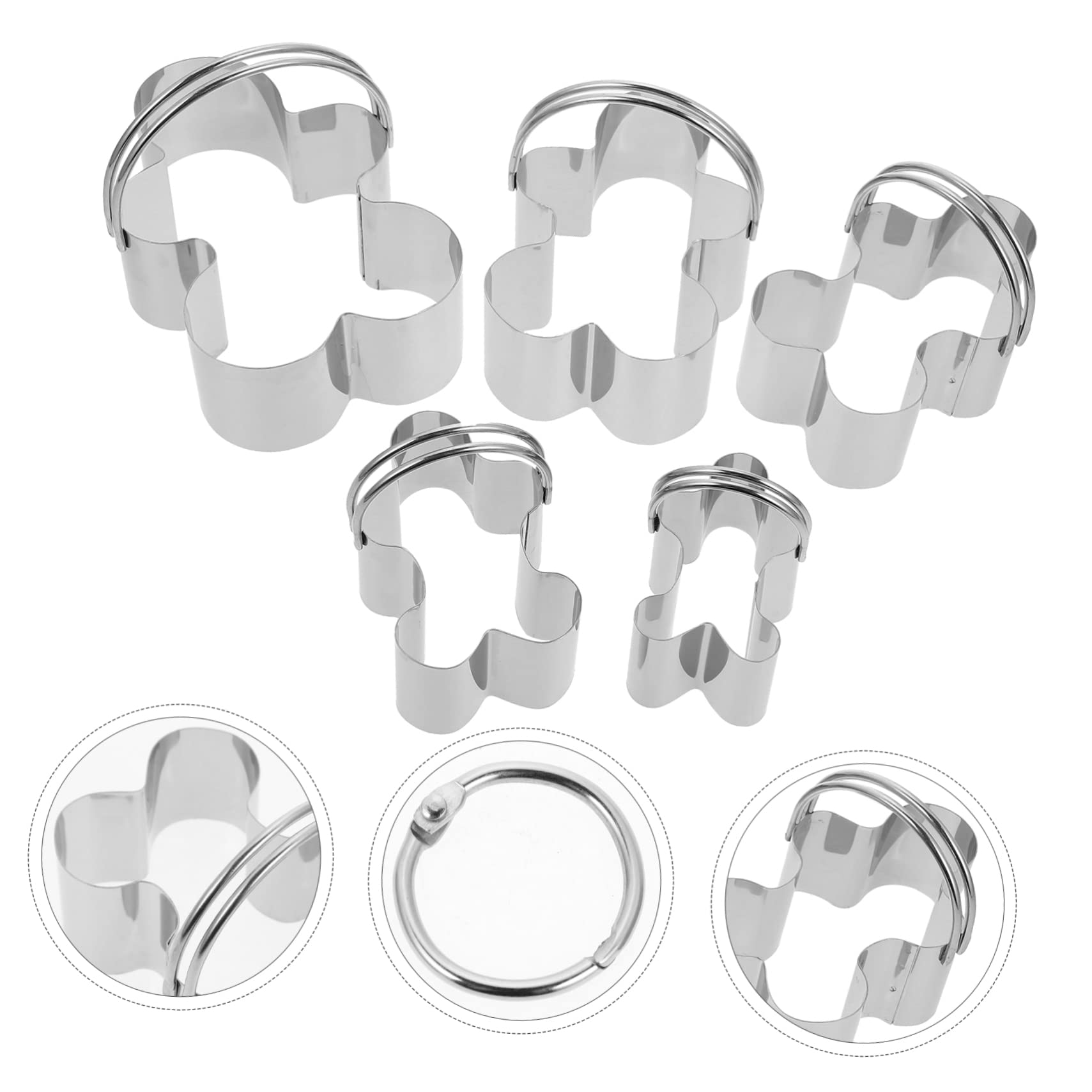 Alipis 15 STK 5-teiliges Set Mousse-Ringe Weihnachtskeksausstecher Keksausstecher Für Jungen Und Mädchen Mousse-Formen Backwerkzeuge Girlscoutkekse Muffin Rostfreier Stahl Silver