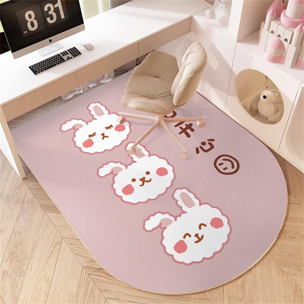 SSDDLZEQ Premium durable range Multifunctional Wooden Floor Protector For Cartoon-themed Computer Gaming Chairs(Rabbit,100x140cm)