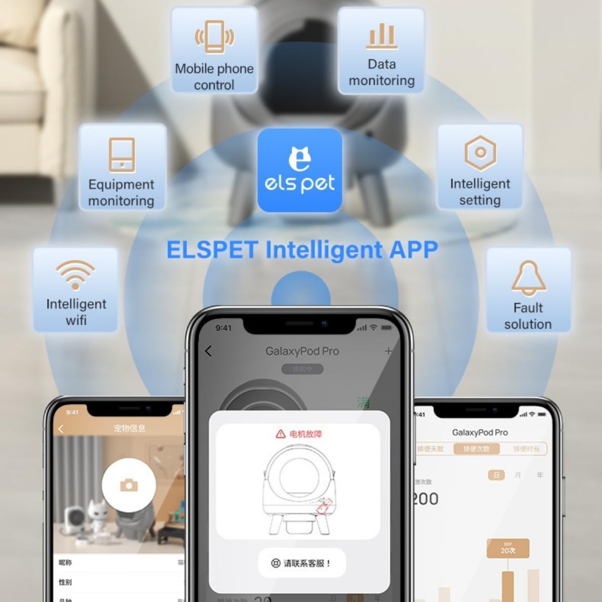 Arenero Autolimpiable para Gatos, WiFi y App | Caja de Arena Automática Inteligente, Sistema Antifugas y Anti olores, Depósito XL de 8L, Sensores Infrarrojos de Seguridad