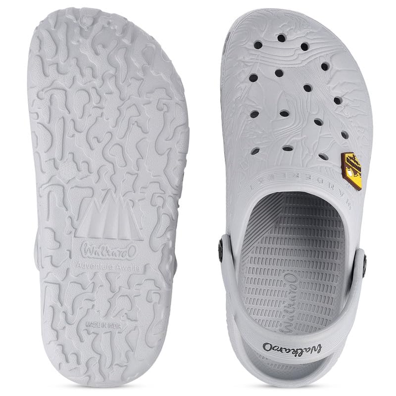 Image of WALKAROO Mens Clogs with Soft Sole, Backstrap, Ventilated and Lightweight - WC8801