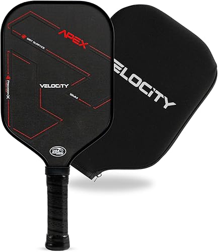 Velocity Pro Pickleball Paddle, T700 Carbon Fiber with 16mm Proprietary Core, USAPA Approved, Elongated Anti-Slip Handle for Power, Spin, Control &