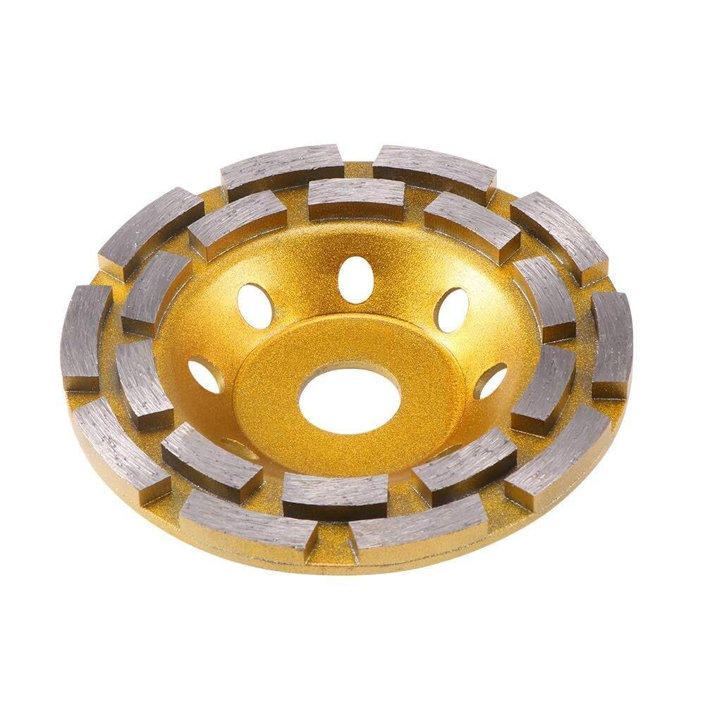 Spazzola Metallica Per Trapano 125mm Doppia Fila Tazza Mola Forma di Ciotola Macinazione Disco Abrasivo for Cemento Abrasivi Ruota Pot Strumento(4pcs)
