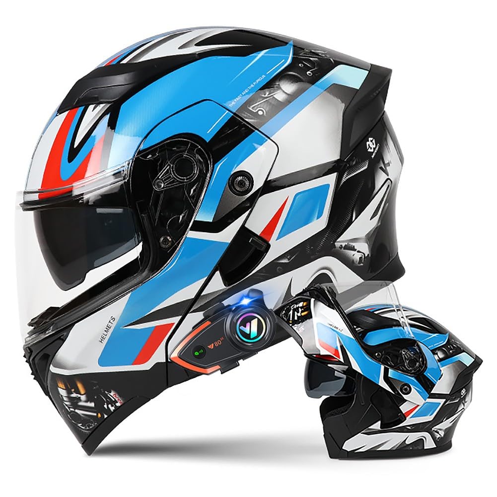 Cascos Moto ZHTBATE Casco De Moto Modular Bluetooth ECE Homologado