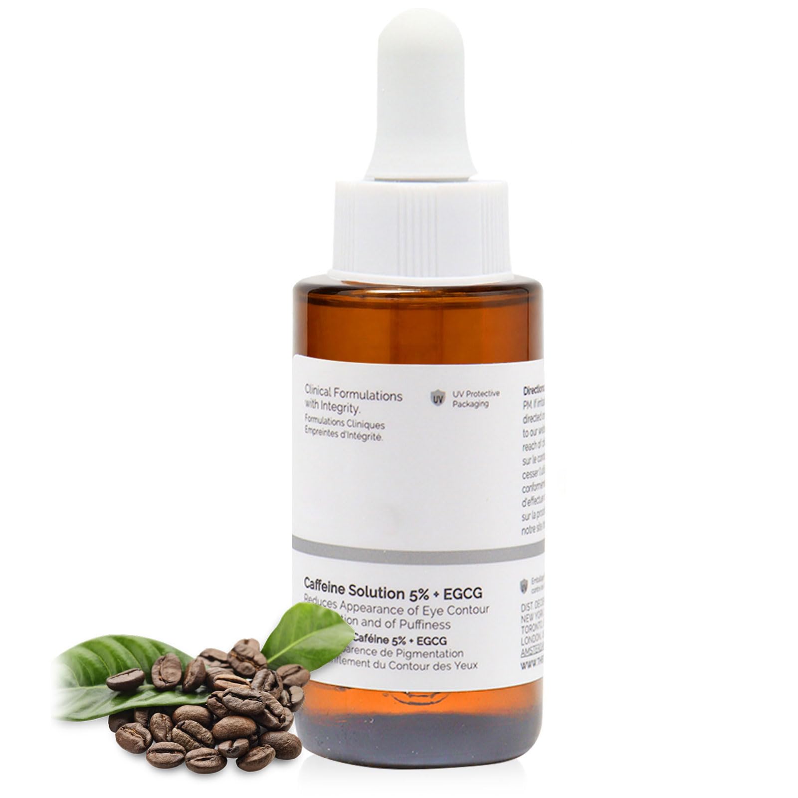 Solution de cafine 5 % + EGCG, 30 ml de srum pour les yeux  la cafine,