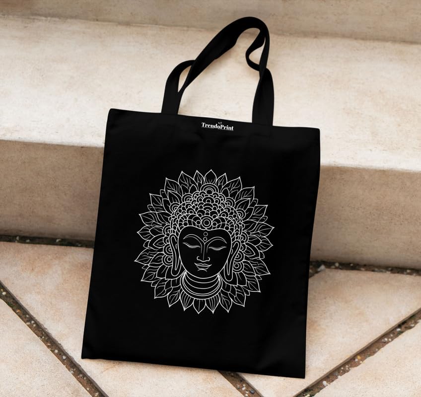 Image of TrendoPrint Reusable Shopping Bag Canvas Tote Bag for Grocery, College, Office & Shoulder Handbag Travel Bag for Men and Women (14x16 inches)