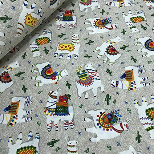 Kt KILOtela - Printed canvas fabric - 300 cm length x 280 cm width, Alpaca - Beige, 300 x 280 cm - Image 2