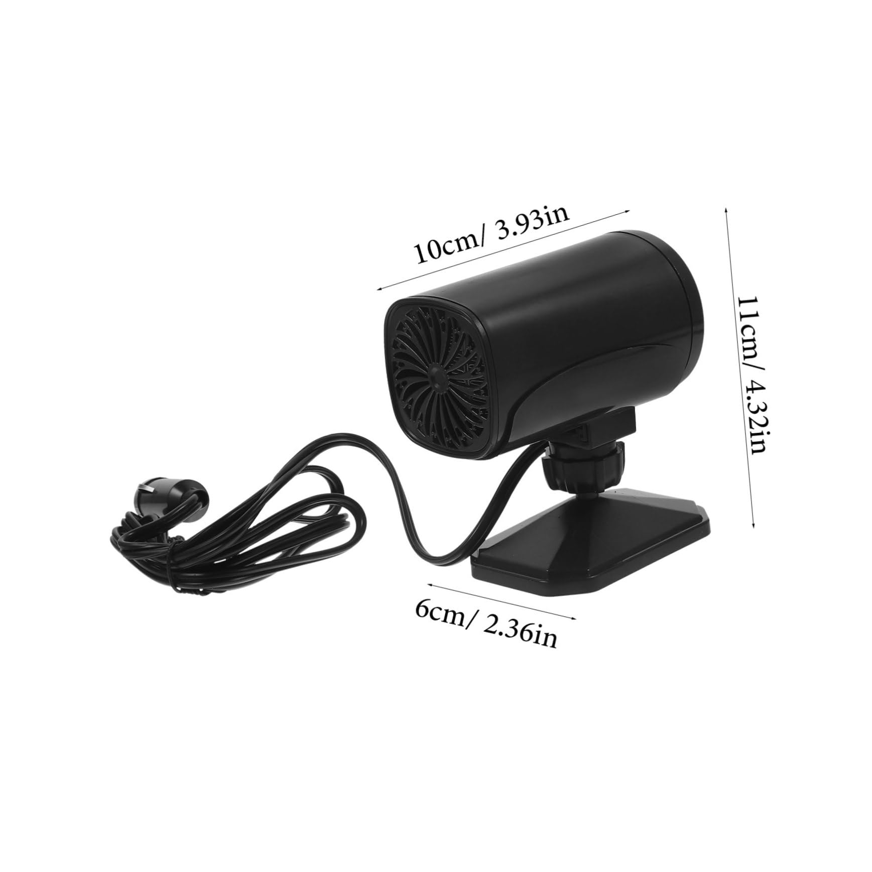 Mikinona Calentador Portátil para Coche con Ventilador Defroster Diseño Ajustable para Descongelar Parabrisas y Eliminar Niebla Enchufe para Mechero Vehículos y Camping