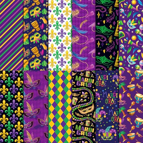 Papier scrapbooking Mardi Gras idéal pour vos ateliers de bricolage