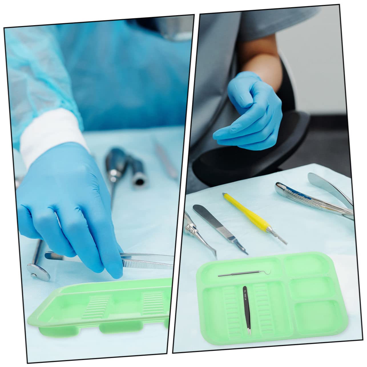 2pcs Mini Plastic Oral Treatment Colorful Storage Plates for Clinics Hospitals and Home Use Lightweight and Practical Organization