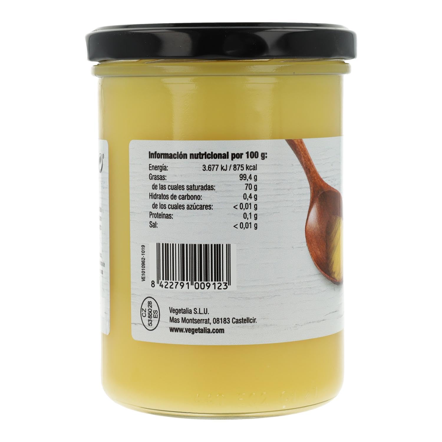 Vegetalia Mantequilla clarificada Ghee ecológica 450 gramos