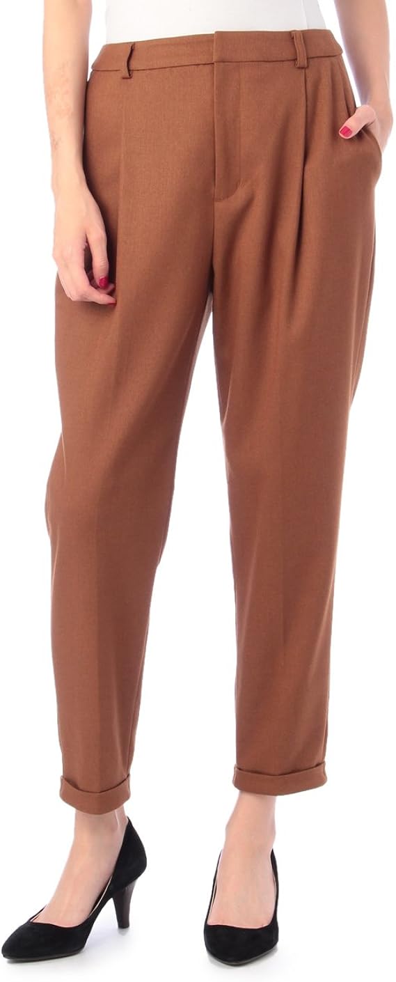 Amazon オペーク ドット クリップ Opaque Clip センタープレステーパードパンツ キャメル 041 40 L ショート パンツ 通販