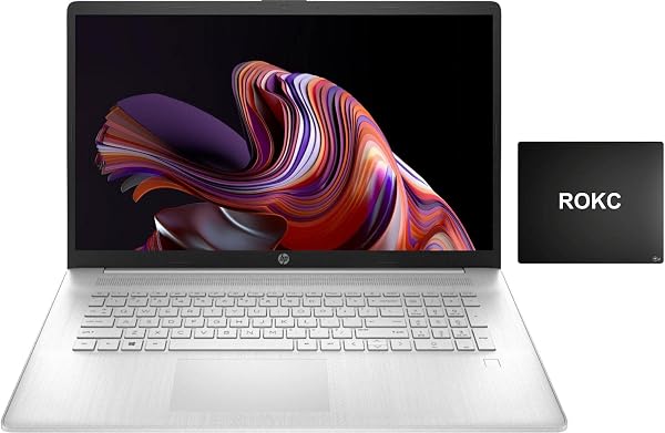 2021 HP 17 Laptop, AMD Ryzen 5 5500U (Beat i7-1065G7) 32GB RAM 2TB SSD 17.3 FHD Display, Webcam para Zoom, HDMI, Wi-Fi, diseño fino ligero premium, Win 10 S-Free Windows 11 Update| Paquete ROKC 🥇✔️ ® A Pedido 🏆™