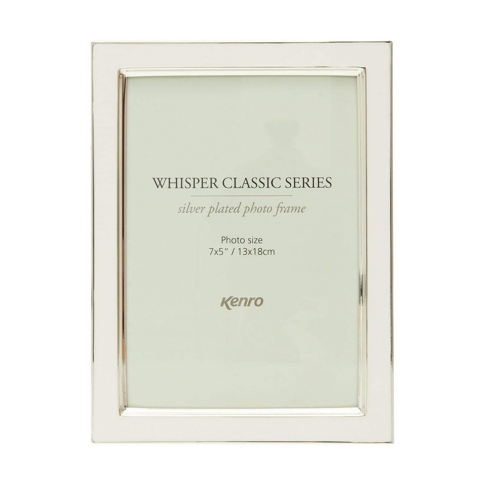 Kenro White Whisper Classic 8X6 Inch / 15X20cm Photo Frame With Silver Plated Edging - Wsc1520w