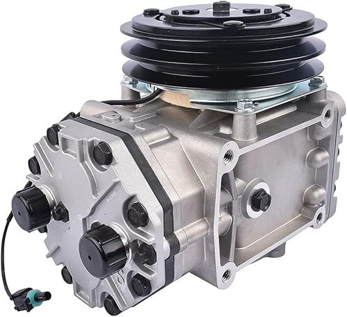 Weonefit Compresor de aire acondicionado estilo York con embrague de 2 ranuras de repuesto para carga Pete-rbilt Ken-worth #ET210L-25073C