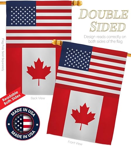 Miniatura 3 de Bandera de la Amistad de la Copa Mundial de Canadá y Estados Unidos, asta de bandera de arte de pared para exteriores, decoración al aire libre,