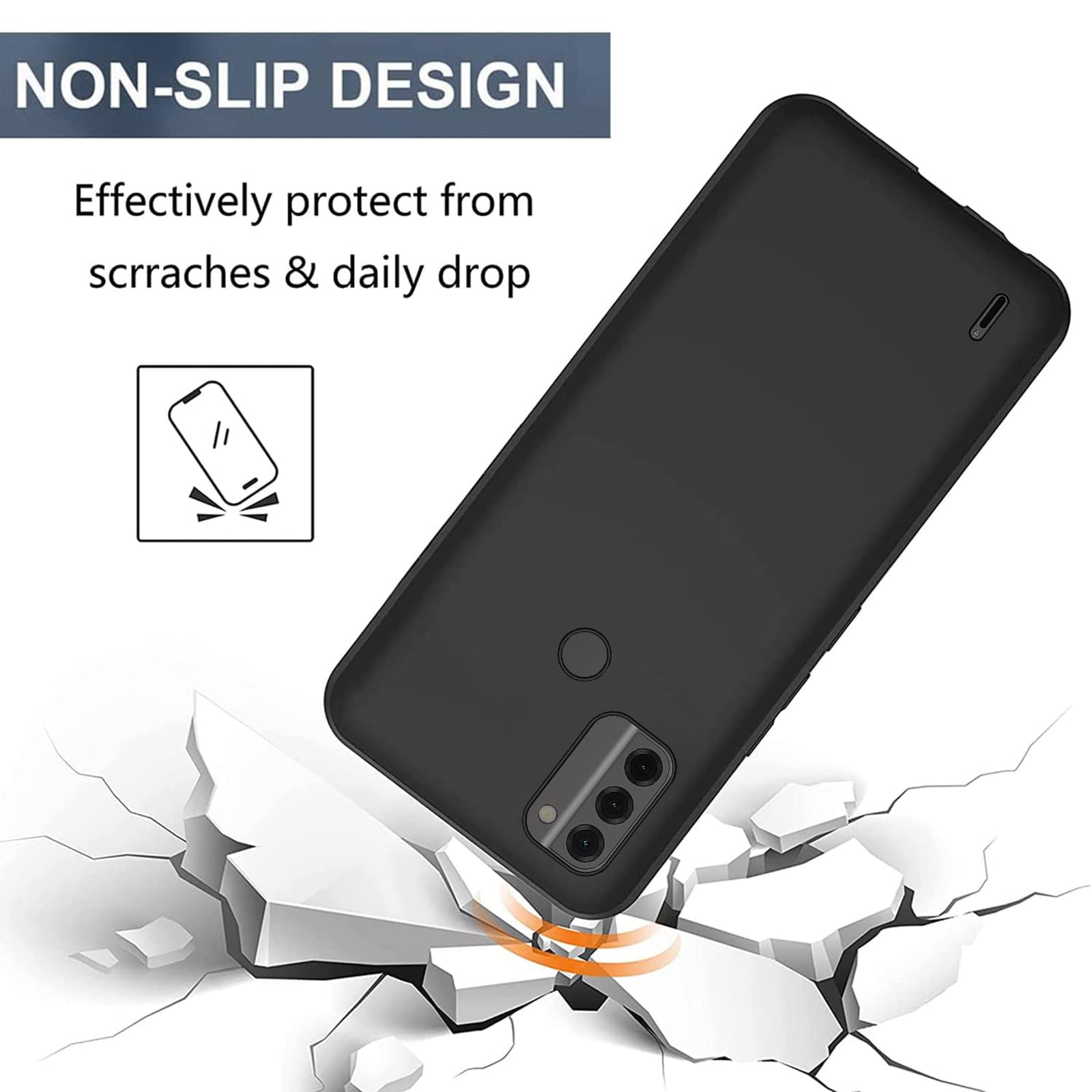 Custodia In TPU Sottile + Pellicola In Vetro Temperato Per Nokia C31 - Nero, Antiurto, Kit Di Pulizia Incluso - 4
