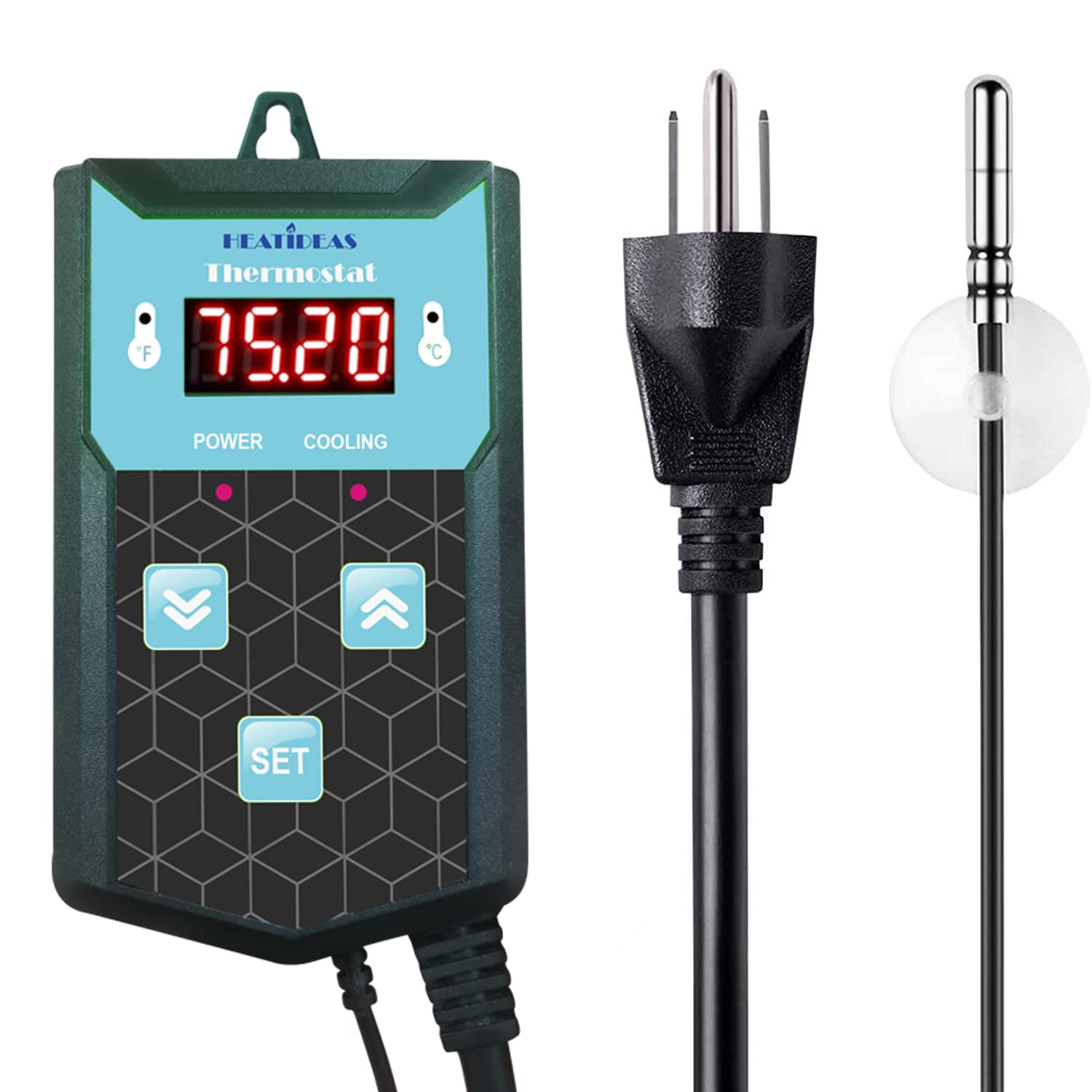 Digital Cooling Thermostat Temperature Controller Regulator for Cooling Device Circulation Box Exhaust Fan 40-108F 8.3A 1000W