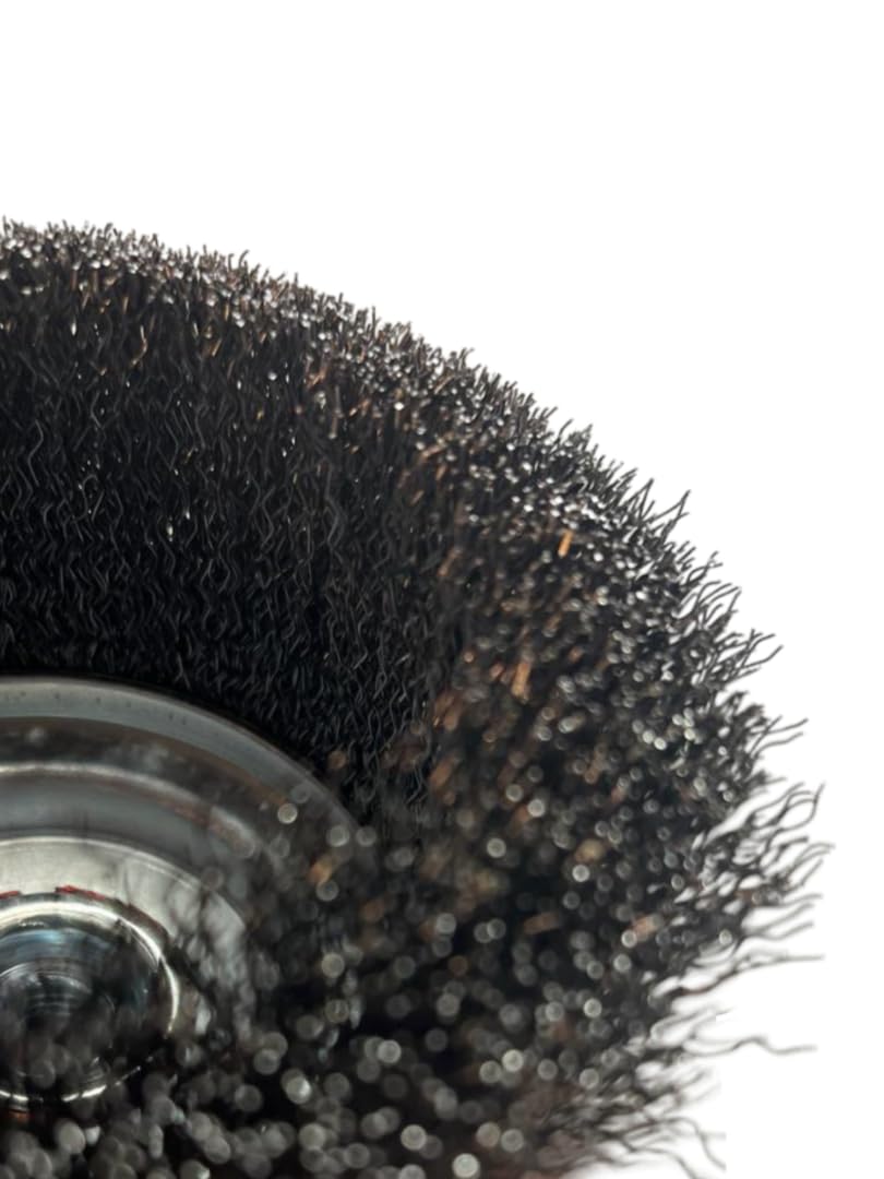 Spazzola per tazza in acciaio industriale da 125 mm con filettatura M14 per smerigliatrici, pulizia profonda e sbavatura in metallo con massima efficienza, ideale per la pulizia di ruggine, vernice,