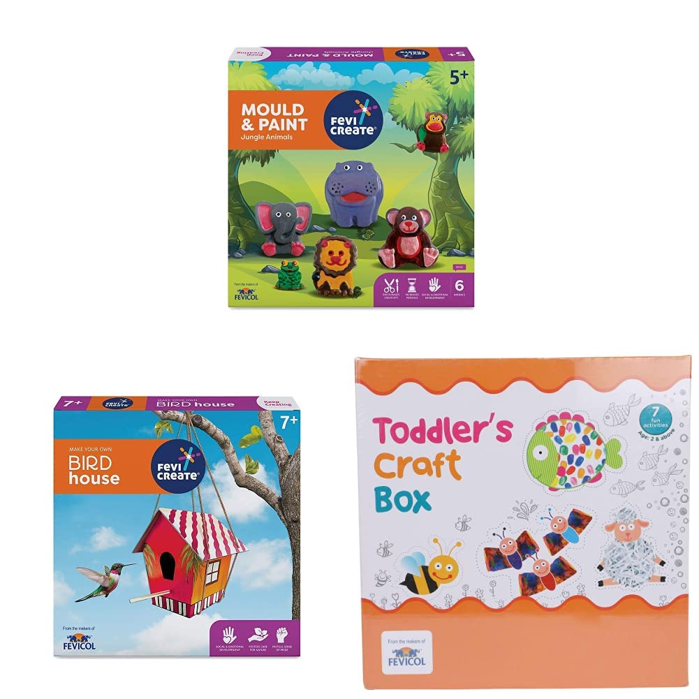 Buy Pidilite Fevicreate DIY Mould and Paint Jungle Animals Craft Kit