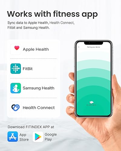 Miniatura 6 de FITINDEX - Báscula inteligente y cinta métrica, báscula digital de baño y cinta métrica corporal que se sincroniza con la aplicación, báscula de