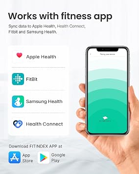 FITINDEX Smart Scale and Tape Measure, Digital Bathroom Scale & Body Tape Measure Sync with APP, Bluetooth Weighing Machine, Body Composition Analyzer, for Health Care