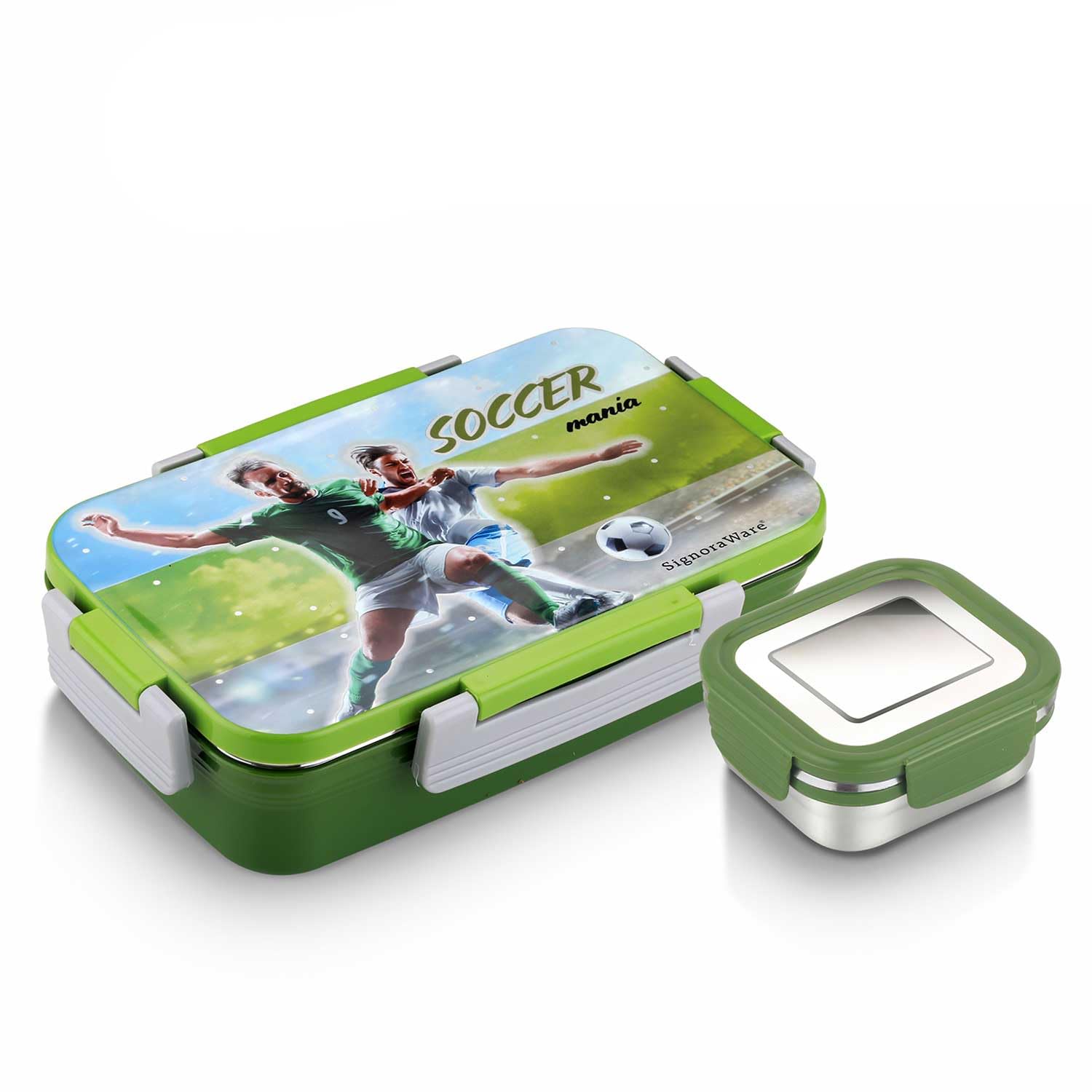 Signora Ware Nugget Printed Stainless Steel Lunch Box | Airtight & Leakproof | Maintain Crispness & Freshness | Ideal for School Kids | Great for Picnic & Outdoor Activities (700ml + 130ml | Pink) — Amazon image 21