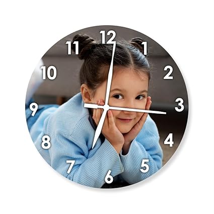 AGM Customized Acrylic Wall Mount Clock, Personalized Round Shaped Wall Clock for Home, Office, for Birthday, Anniversary, Special Occasions (15x15 inches)