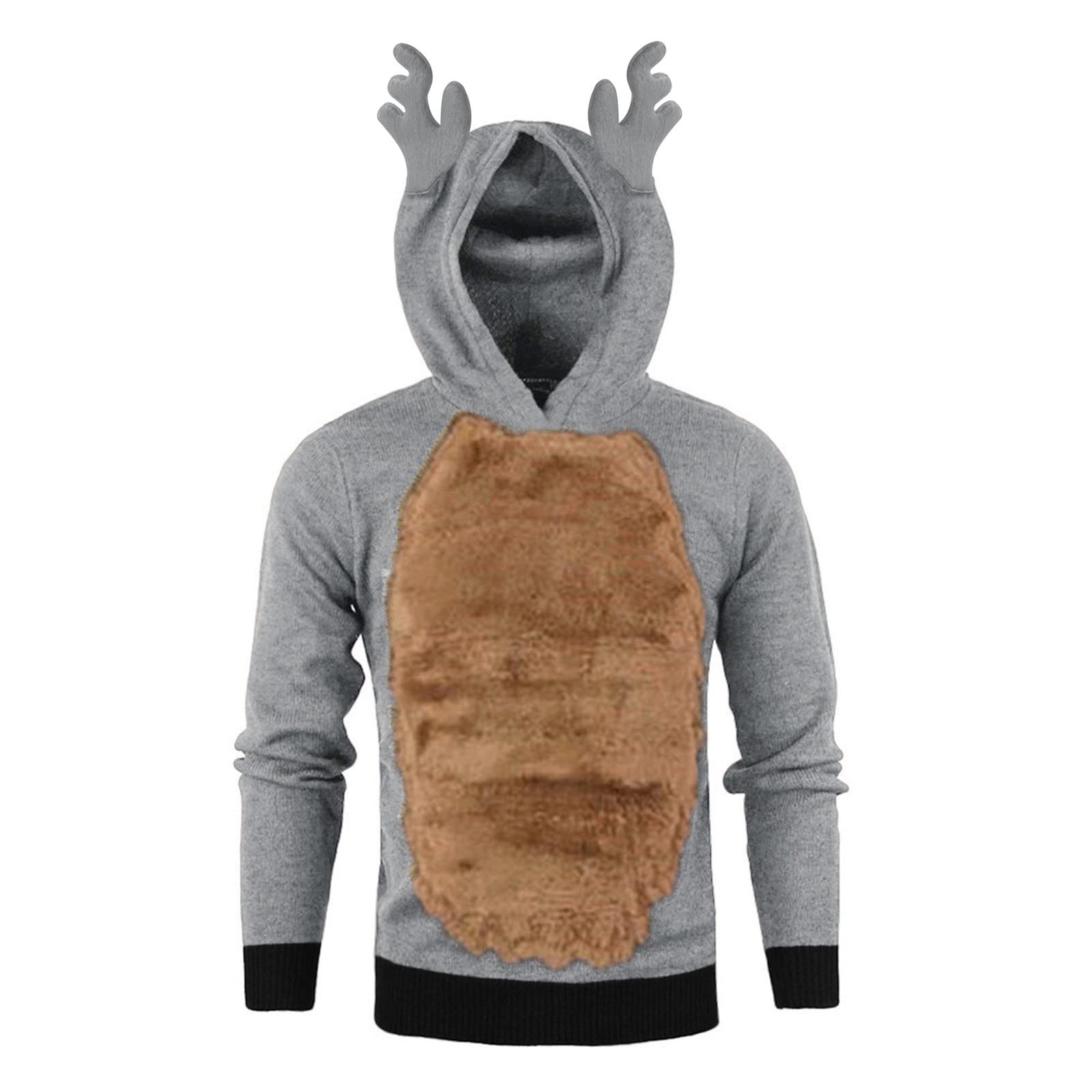 L Top Contrast Blouse Christmas Autumn 3D Er Winter Color Hoody Hooded Sweatshirts Men Feath Slipper Gift