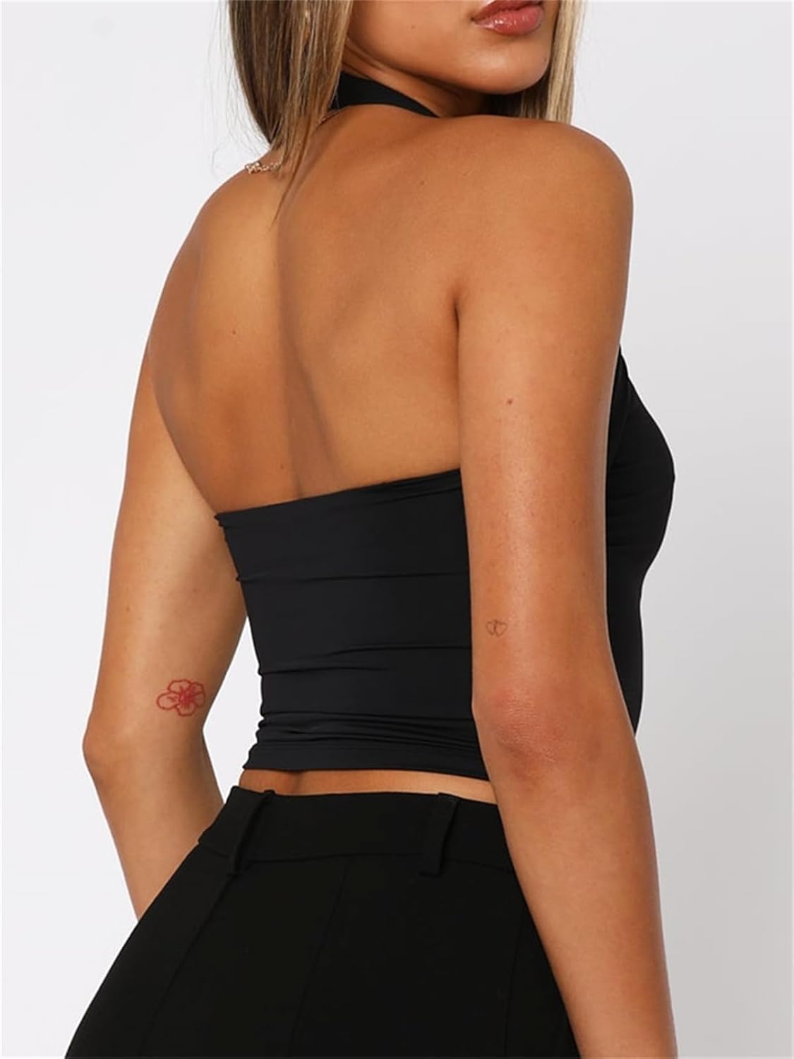 ForeFair Women Halter Neck Backless Crop Top Sexy Y2K Sleeveless Tank Top Open Back Slim Fit Tops - Image 4