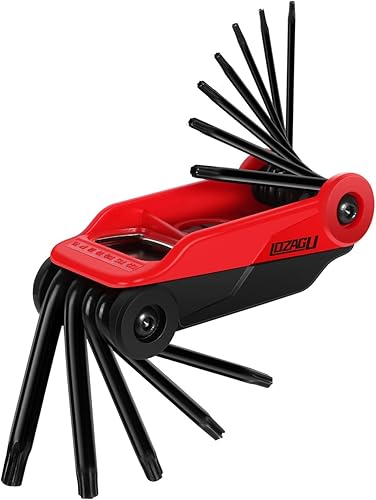 LOZAGU Juego de llaves de estrella a prueba de manipulaciones de 12 piezas, T6 a T40, juego de llaves Torx de seguridad plegable