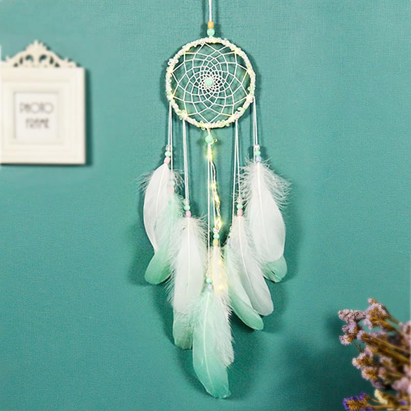 Indian Style Dream Catcher - Handmade Feather Wall Hanging Decor for Kids Bedroom, Girls & Boys Gift