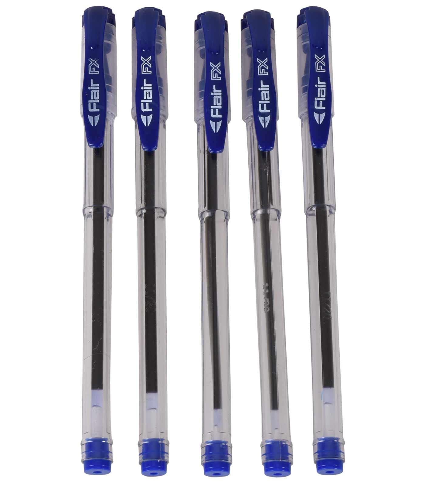 True Face Pens, Smooth and Fine Writing 0.7mm Ball Point Pen with Soft Rubber Grip Snap Closure Pens Blue Ink, Ideal for Educational Use (Pack of 5)