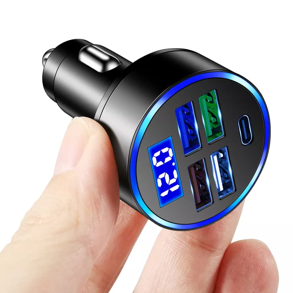 MUVIT 5 Ports 20 Watt QC3.0 PD Car Charger with Type C Port & USB A Port for Fast Rapid Charging in Car Compatible with Samsung Galaxy S9 l Note 8 l S8 l Note 9 l Google Pixel l iPhone 8 Plus (5 Ports USB PD car charger) (B0B4P2283P) Amazon Price History, Amazon Price Tracker