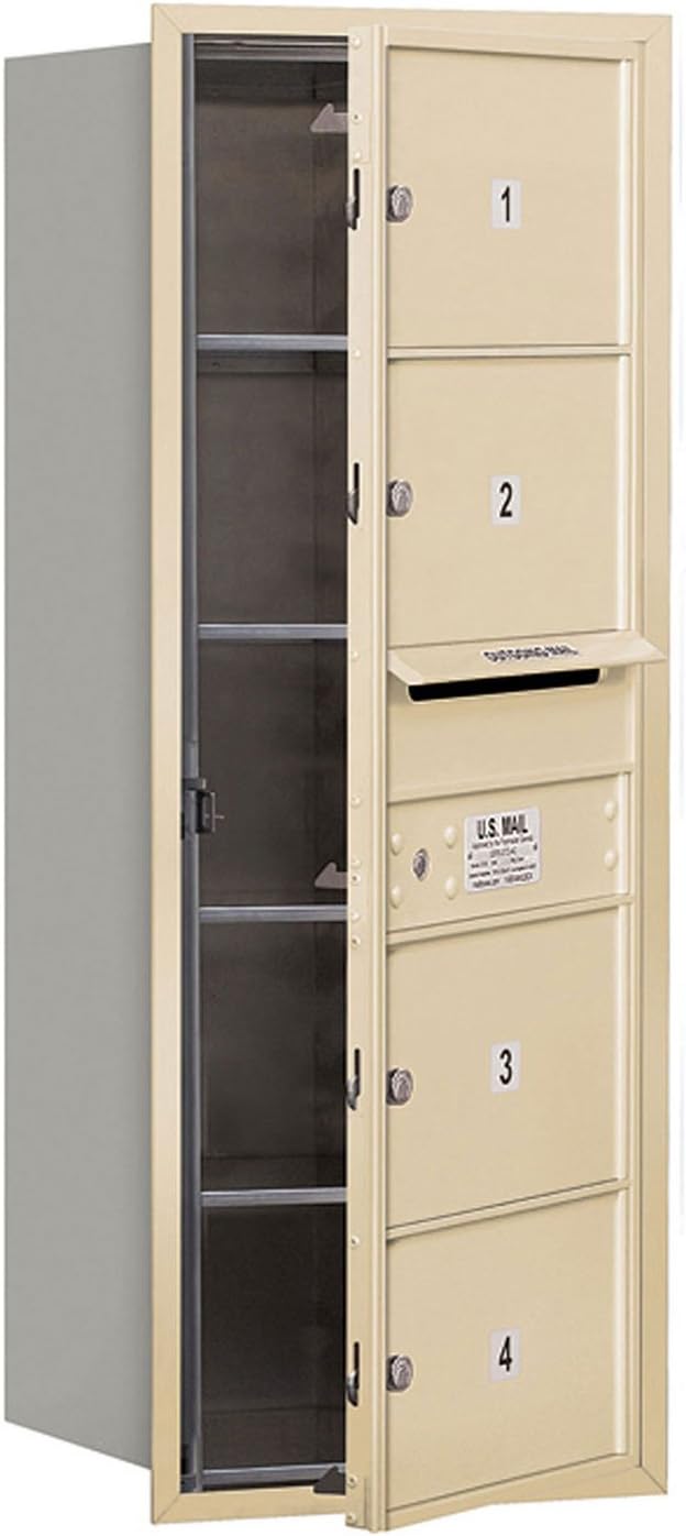Salsbury Industries 3710S-04SFP 4C Horizontal Mailbox, Sandstone