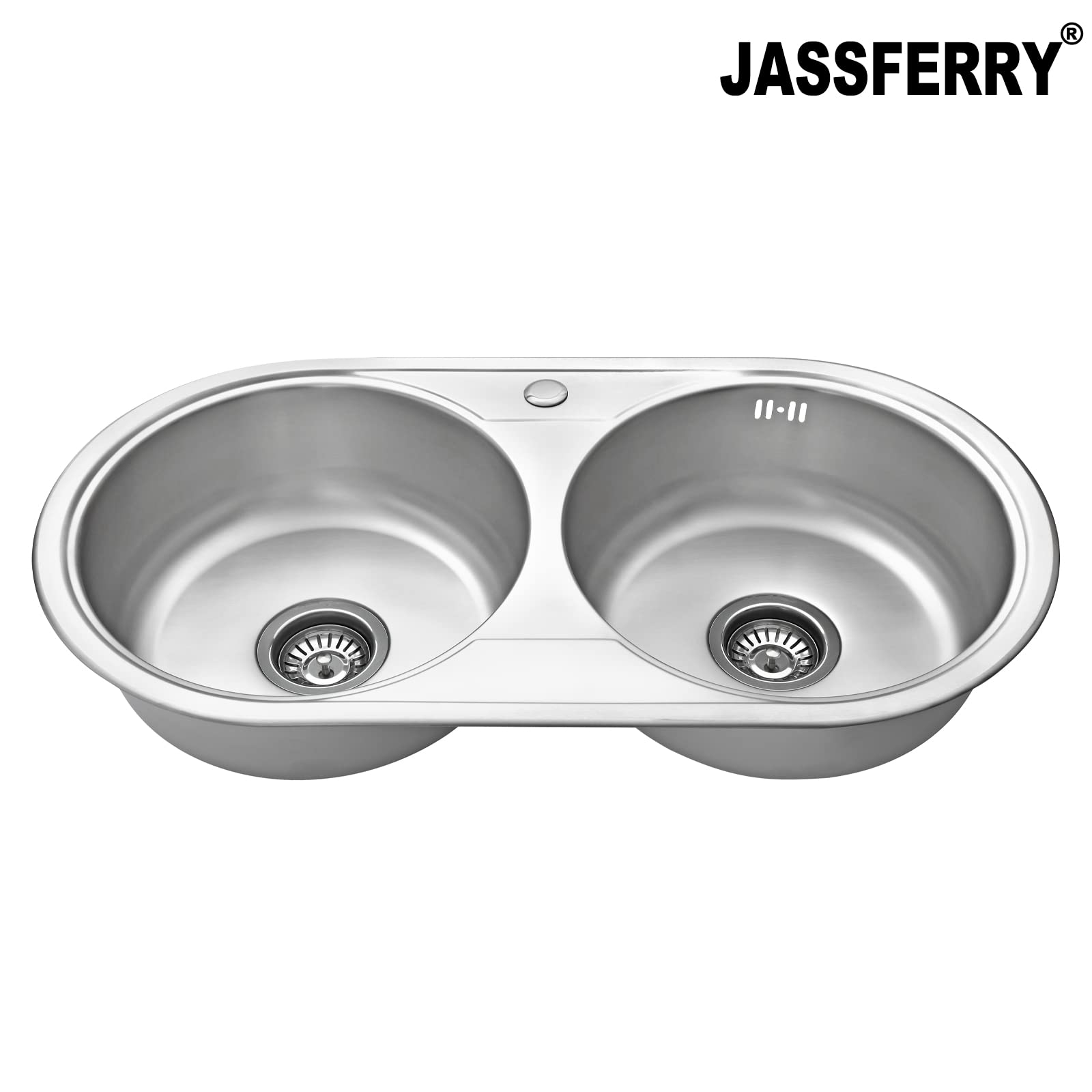 JASSFERRY Fregadero de Cocina Dos Senos, Fregadero Sobre Encimera de Acero Inoxidable, 84 x 44 cm