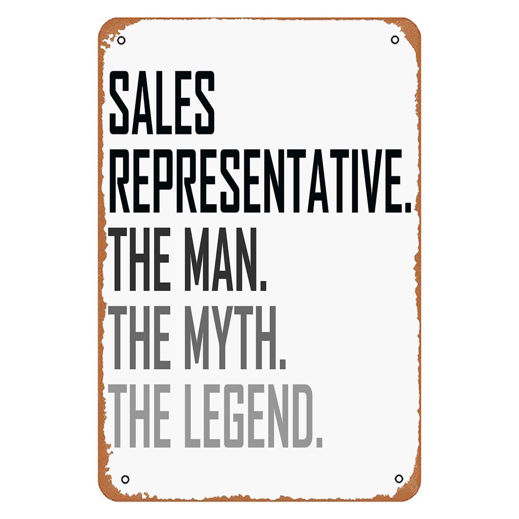peiyeety Sales Representative The Man Profession Sign Wall Decor Art Poster Vintage Metal Tin Sign for Funny Room Man Cave Bathroom Garage Office Pub Dorm Sign Wall Decoration Gift 8x12 in
