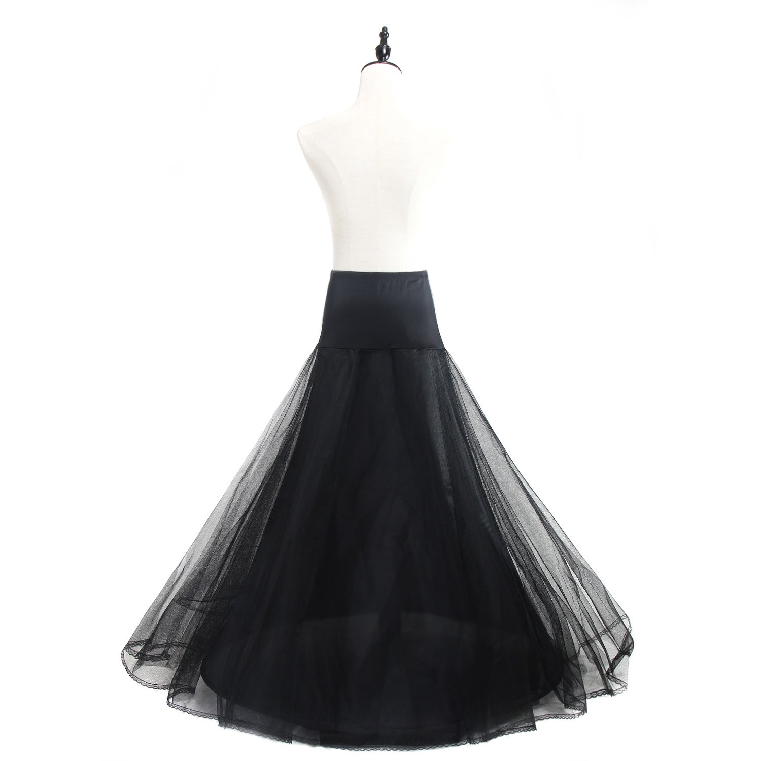 TUKA Sottogonna con Pizzo, 1 Cerchio, 3 Strati, Crinolina Sottoveste, per Vestito Abito da Sposa, Taglia Unica, Adatto per Taglia 32 - Taglia 42. TKB0019