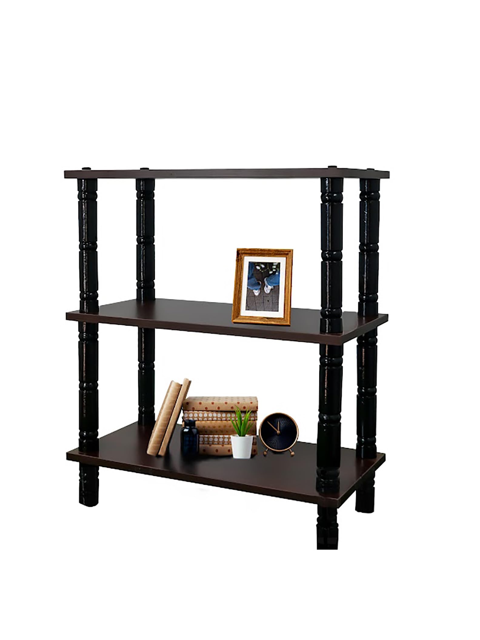 MALBRO Engineered Wood Open Book Shelf | Black Finish Multipurpose Storage Rack | DIY Assembly | 60X30X11 Inches-image-1