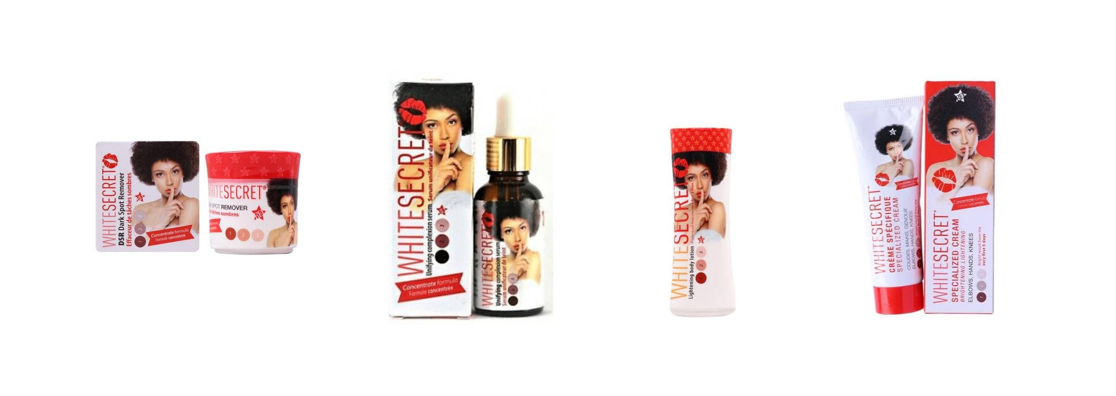 Hani Po White Secret Skin Beauty Set with Dark spot remover Cream 30g + 30ml Serum + 200ml body lotion + 70g white tube Pack of 4 - Togo product-image-5