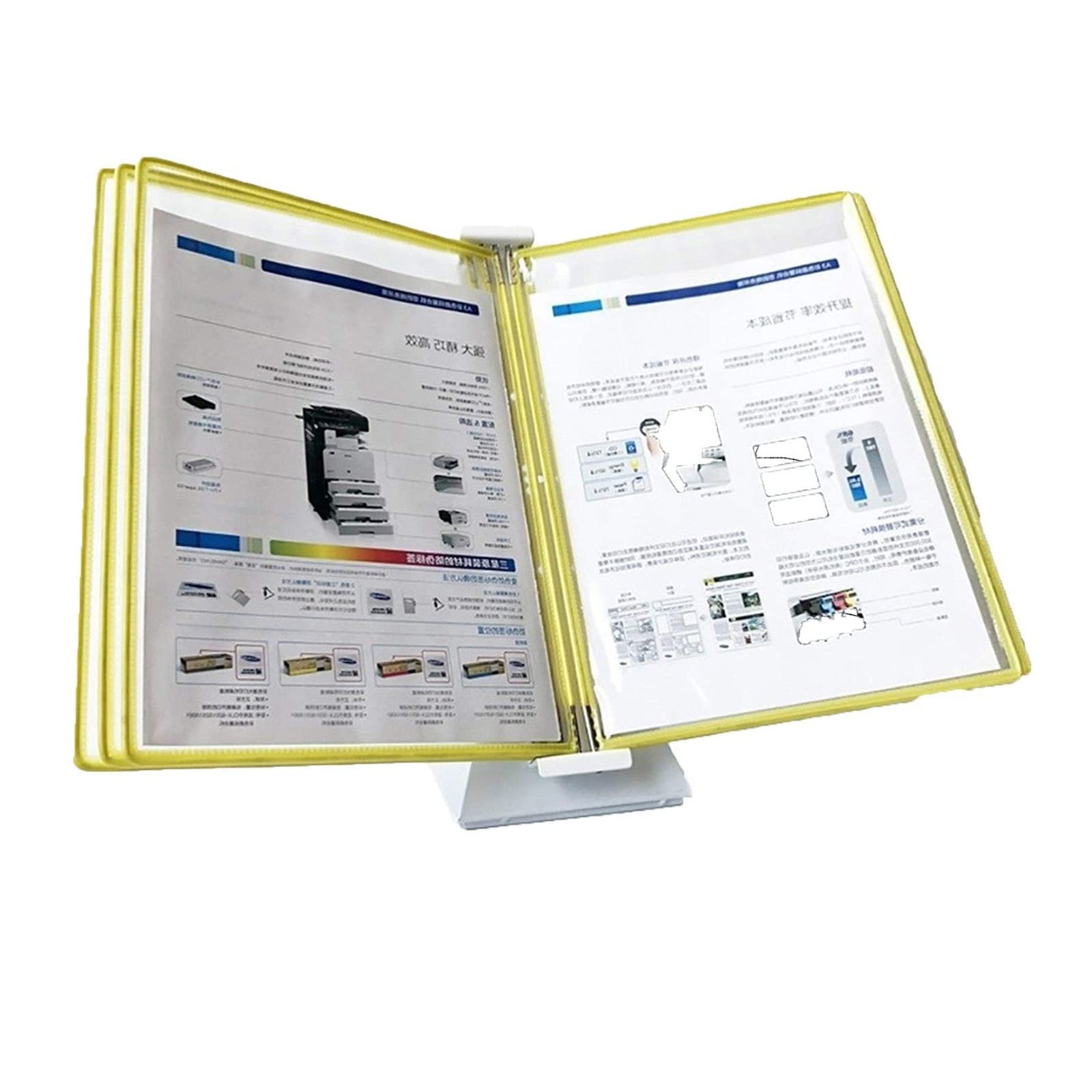 YNIYUJKL Desktop Reference Organizer File For Desk - Organizer, A4 Wall File, Holds 10 Sheets Of A4 Paper, Wall Hanging Guide,Yellow